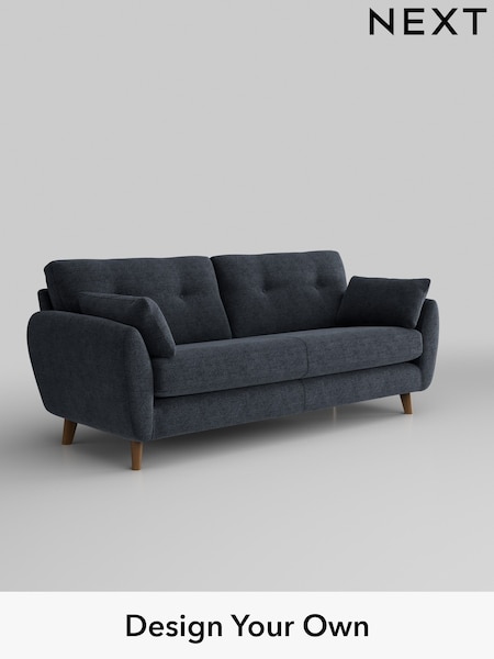 Boucle Chenille/Dark Slate Blue Wilson Buttoned Back (H34300) | £1,150
