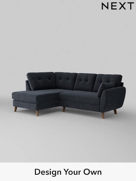 Boucle Chenille/Dark Slate Blue Wilson Buttoned Back (H34300) | £1,675