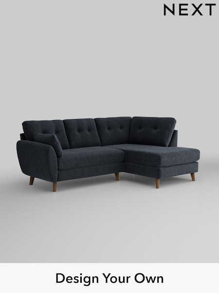 Boucle Chenille/Dark Slate Blue Wilson Buttoned Back (H34300) | £1,675
