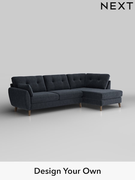 Boucle Chenille/Dark Slate Blue Wilson Buttoned Back (H34300) | £1,775