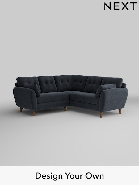 Boucle Chenille/Dark Slate Blue Wilson Buttoned Back (H34300) | £1,650