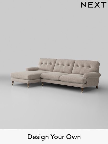 Boucle Chenille/Light Natural Erin Buttoned Back Deep Relaxed Sit (H34306) | £2,025