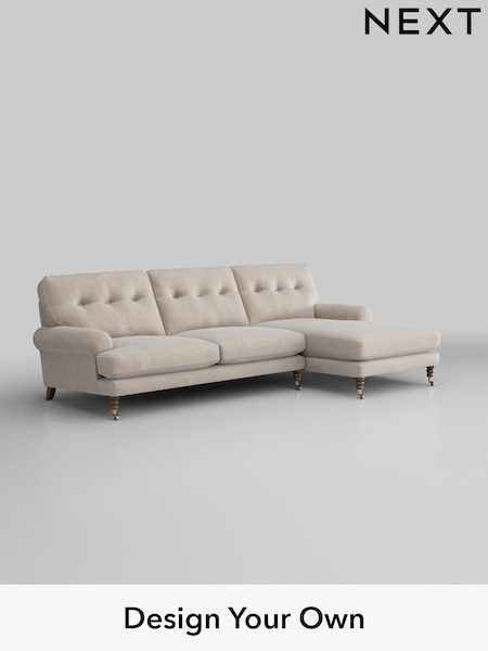 Boucle Chenille/Oyster Erin Buttoned Back Deep Relaxed Sit (H34325) | £2,025