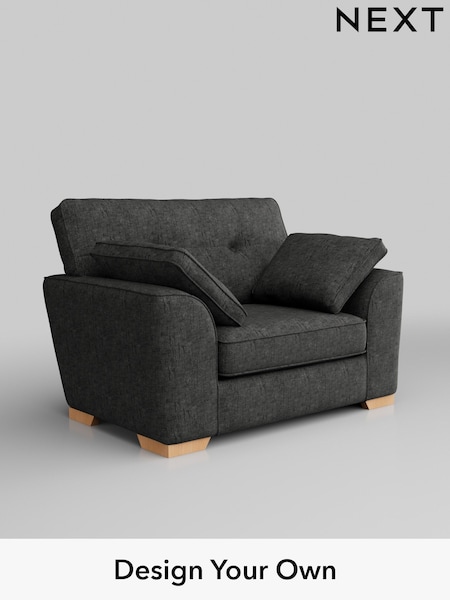 Boucle Weave Easy Clean/Charcoal Grey Stamford Buttoned Back (H34350) | £799