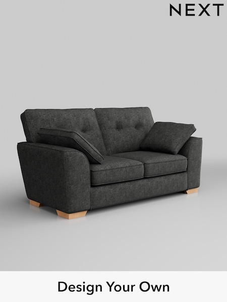Boucle Weave Easy Clean/Charcoal Grey Stamford Buttoned Back (H34350) | £1,075