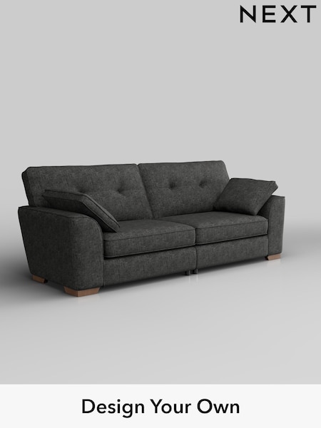 Boucle Weave Easy Clean/Charcoal Grey Stamford Buttoned Back (H34350) | £1,275