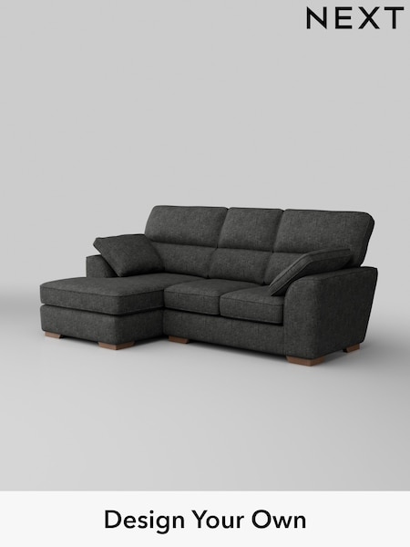 Boucle Weave Easy Clean/Charcoal Grey Stamford Highback (H34351) | £1,625