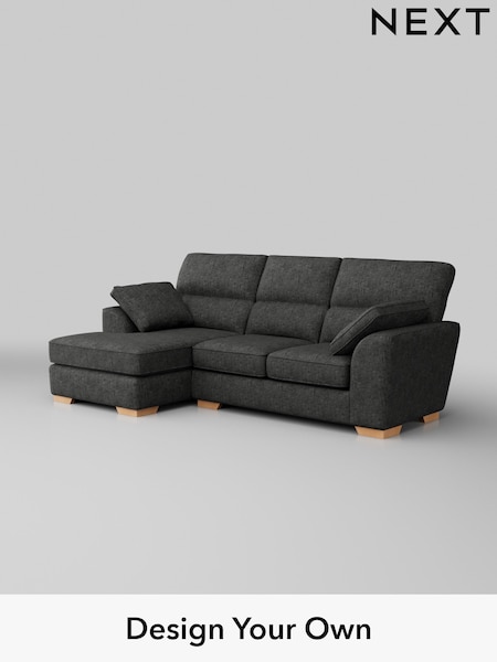 Boucle Weave Easy Clean/Charcoal Grey Stamford Highback (H34351) | £1,725
