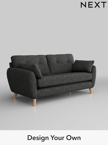Boucle Weave Easy Clean/Charcoal Grey Wilson Buttoned Back (H34353) | £950