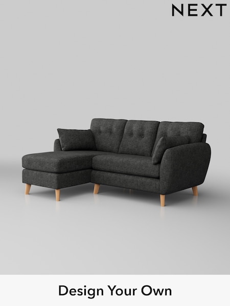 Boucle Weave Easy Clean/Charcoal Grey Wilson Buttoned Back (H34353) | £1,450
