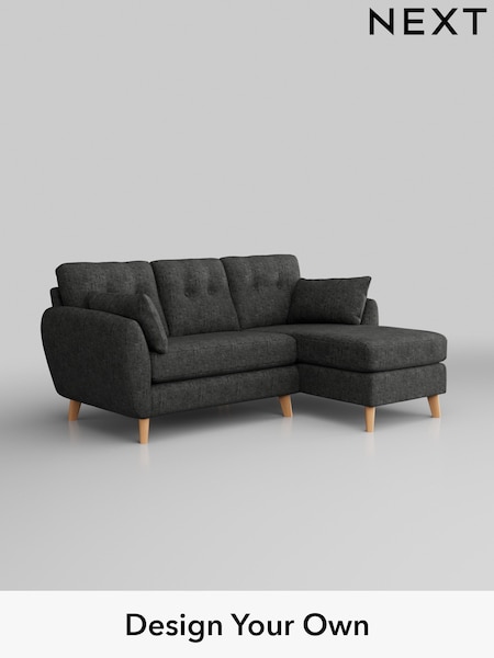 Boucle Weave Easy Clean/Charcoal Grey Wilson Buttoned Back (H34353) | £1,450