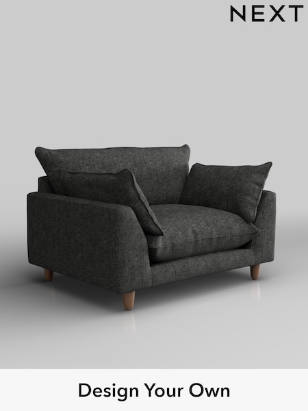 Boucle Weave Easy Clean/Charcoal Grey Noa Deep Relaxed Sit (H34354) | £875