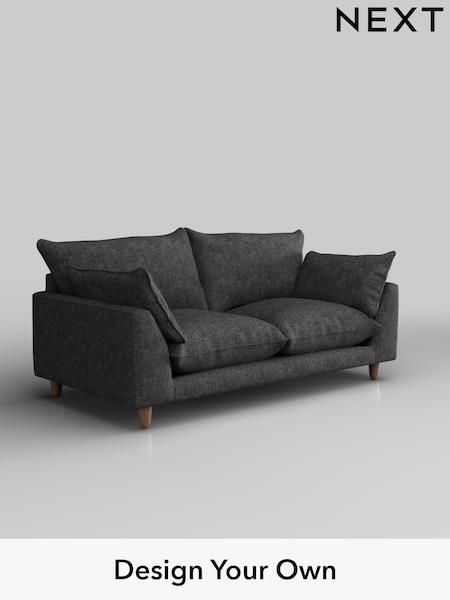 Boucle Weave Easy Clean/Charcoal Grey Noa Deep Relaxed Sit (H34354) | £1,075