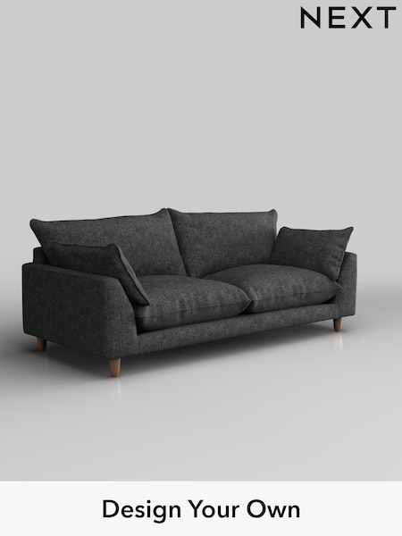 Boucle Weave Easy Clean/Charcoal Grey Noa Deep Relaxed Sit (H34354) | £1,175