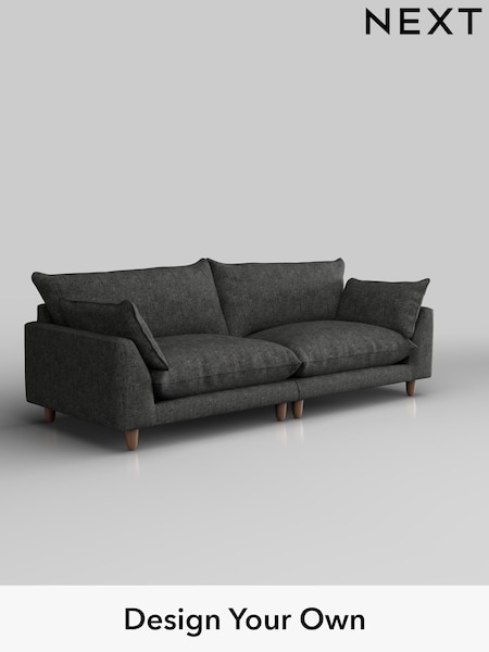 Boucle Weave Easy Clean/Charcoal Grey Noa Deep Relaxed Sit (H34354) | £1,275
