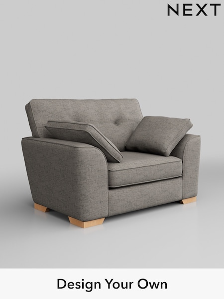 Boucle Weave Easy Clean/Light Dove Grey Stamford Buttoned Back (H34389) | £799