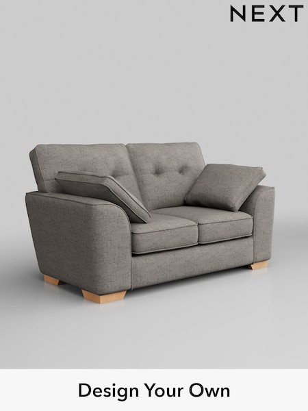 Boucle Weave Easy Clean/Light Dove Grey Stamford Buttoned Back (H34389) | £975