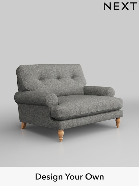 Chunky Boucle Easy Clean/Mid Grey Erin Buttoned Back Deep Relaxed Sit (H34417) | £1,025