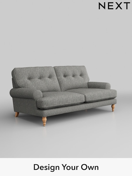 Chunky Boucle Easy Clean/Mid Grey Erin Buttoned Back Deep Relaxed Sit (H34417) | £1,325
