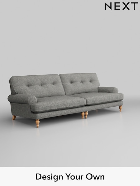 Chunky Boucle Easy Clean/Mid Grey Erin Buttoned Back Deep Sit (H34419) | £1,475