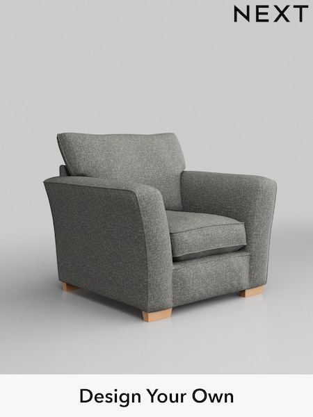 Chunky Boucle Easy Clean/Mid Grey Heath Highback (H34421) | £750