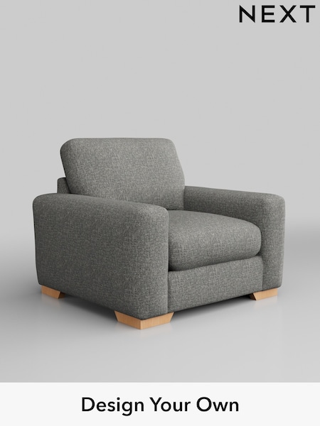Chunky Boucle Easy Clean/Mid Grey Houghton Deep Relaxed Sit (H34422) | £925