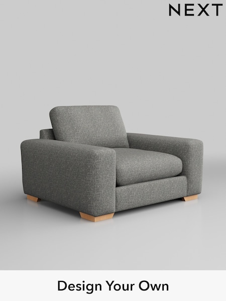 Chunky Boucle Easy Clean/Mid Grey Houghton Deep Relaxed Sit (H34422) | £1,025