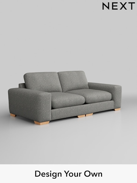 Chunky Boucle Easy Clean/Mid Grey Houghton Deep Relaxed Sit (H34422) | £1,525