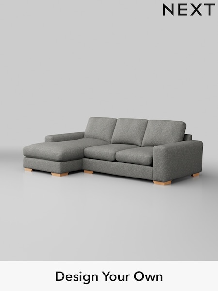 Chunky Boucle Easy Clean/Mid Grey Houghton Deep Relaxed Sit (H34422) | £2,125