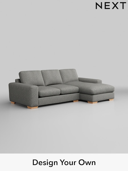 Chunky Boucle Easy Clean/Mid Grey Houghton Deep Relaxed Sit (H34422) | £2,125