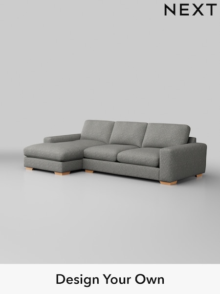 Chunky Boucle Easy Clean/Mid Grey Houghton Deep Relaxed Sit (H34422) | £2,325