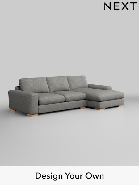 Chunky Boucle Easy Clean/Mid Grey Houghton Deep Relaxed Sit (H34422) | £2,325