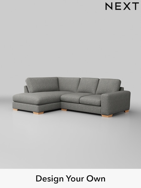 Chunky Boucle Easy Clean/Mid Grey Houghton Deep Relaxed Sit (H34422) | £2,150