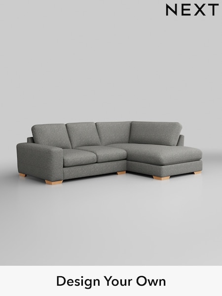 Chunky Boucle Easy Clean/Mid Grey Houghton Deep Relaxed Sit (H34422) | £2,150