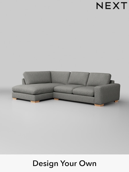 Chunky Boucle Easy Clean/Mid Grey Houghton Deep Relaxed Sit (H34422) | £2,250
