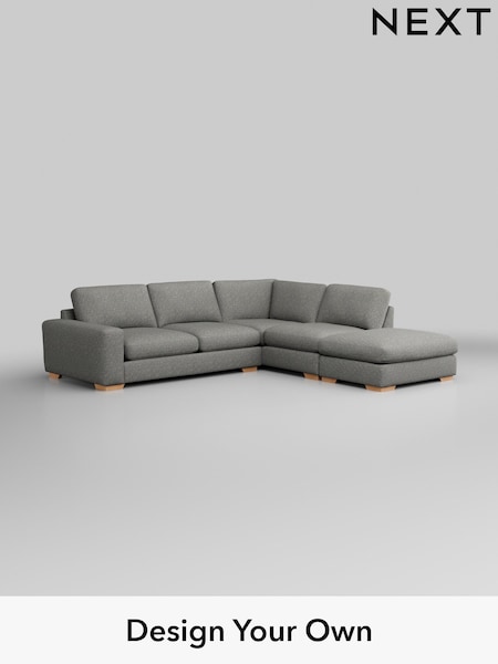 Chunky Boucle Easy Clean/Mid Grey Houghton Deep Relaxed Sit (H34422) | £2,675