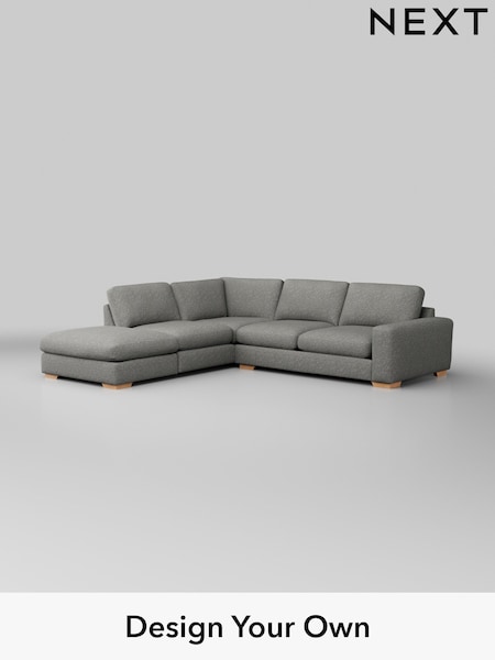 Chunky Boucle Easy Clean/Mid Grey Houghton Deep Relaxed Sit (H34422) | £2,625