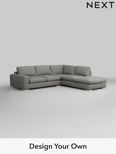 Chunky Boucle Easy Clean/Mid Grey Houghton Deep Relaxed Sit (H34422) | £2,625