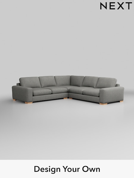 Chunky Boucle Easy Clean/Mid Grey Houghton Deep Relaxed Sit (H34422) | £2,925