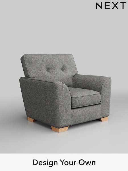 Chunky Boucle Easy Clean/Mid Grey Stamford Buttoned Back (H34427) | £799