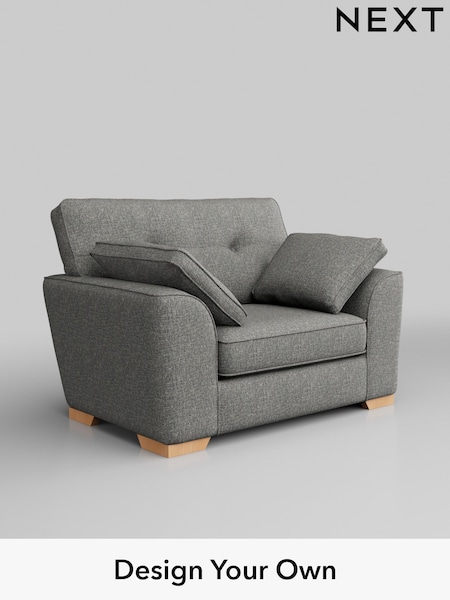 Chunky Boucle Easy Clean/Mid Grey Stamford Buttoned Back (H34427) | £899
