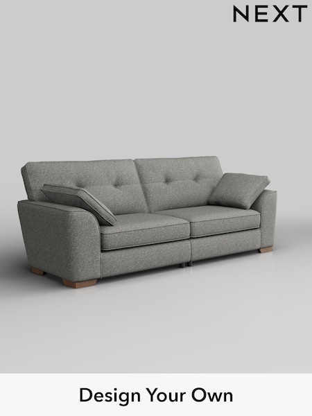 Chunky Boucle Easy Clean/Mid Grey Stamford Buttoned Back (H34427) | £1,399