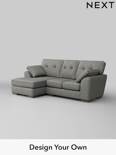 Chunky Boucle Easy Clean/Mid Grey Stamford Buttoned Back (H34427) | £1,775