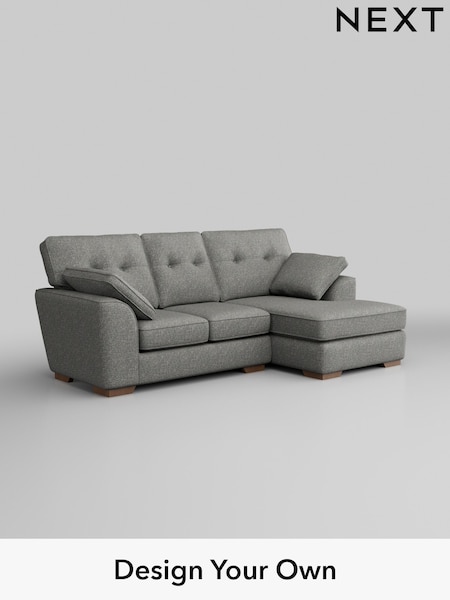 Chunky Boucle Easy Clean/Mid Grey Stamford Buttoned Back (H34427) | £1,775