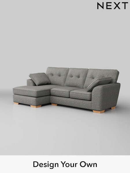 Chunky Boucle Easy Clean/Mid Grey Stamford Buttoned Back (H34427) | £1,875
