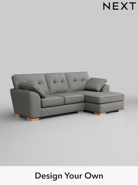 Chunky Boucle Easy Clean/Mid Grey Stamford Buttoned Back (H34427) | £1,875