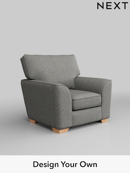 Chunky Boucle Easy Clean/Mid Grey Stamford Grand Relaxed Sit (H34428) | £799