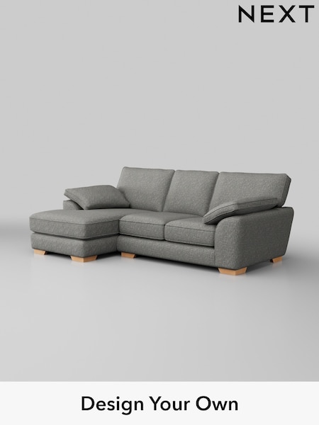 Chunky Boucle Easy Clean/Mid Grey Stamford Grand Relaxed Sit (H34428) | £2,275