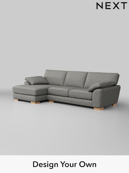 Chunky Boucle Easy Clean/Mid Grey Stamford Grand Relaxed Sit (H34428) | £2,550
