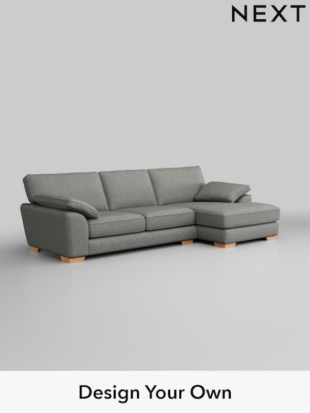 Chunky Boucle Easy Clean/Mid Grey Stamford Grand Relaxed Sit (H34428) | £2,550